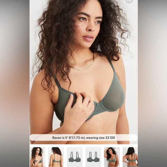 NWT AERIE SMOOTHEZ Mesh Unlined Bra— 34 C - Picture 6 of 7